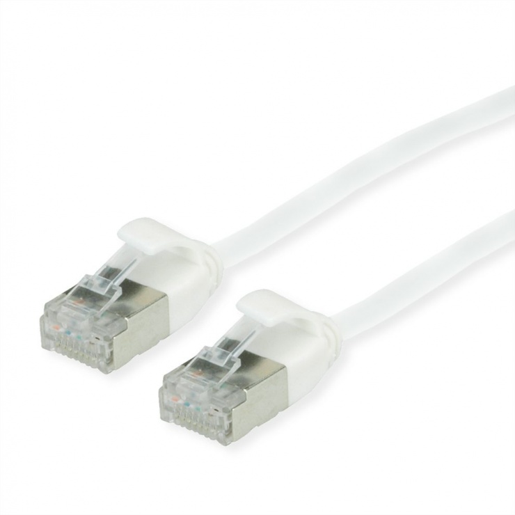 Imagine Cablu de retea slim FTP cat.6A LSOH 0.5m Alb, Roline Green 21.44.1700