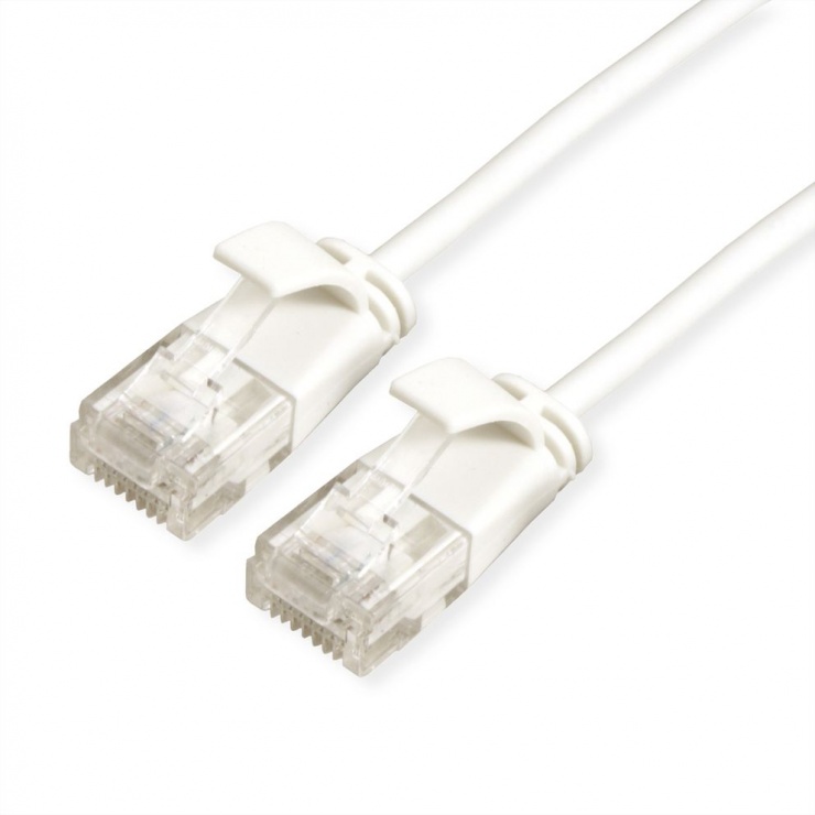 Imagine Cablu de retea RJ45 MYCON Slim UTP Cat.6A LSOH 0.5m Alb, CON0980