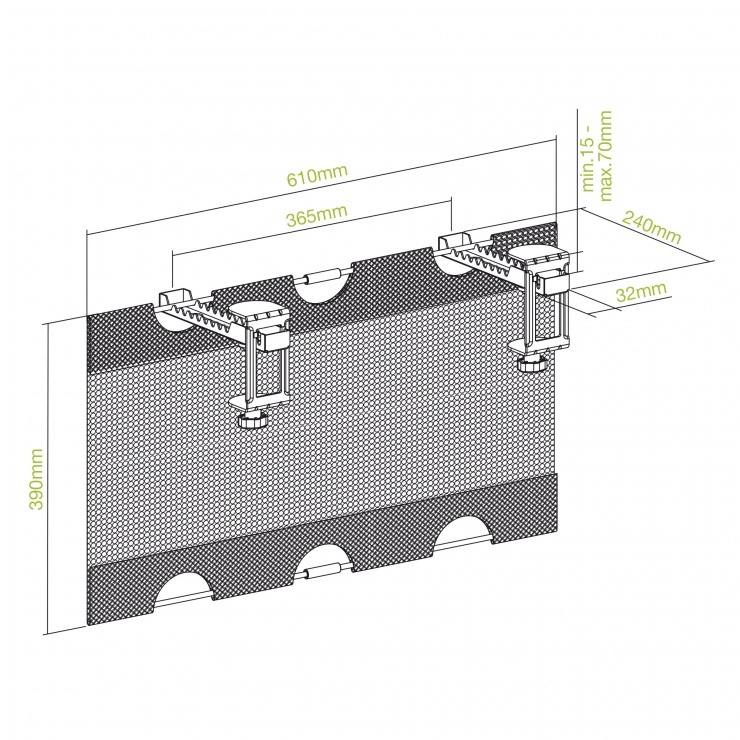 Imagine Organizator cabluri sub masa Negru, InLine IL23199B