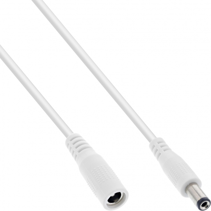 Imagine Cablu prelungitor de alimentare DC 5.5x2.1mm T-M 3m Alb, InLine IL26803E