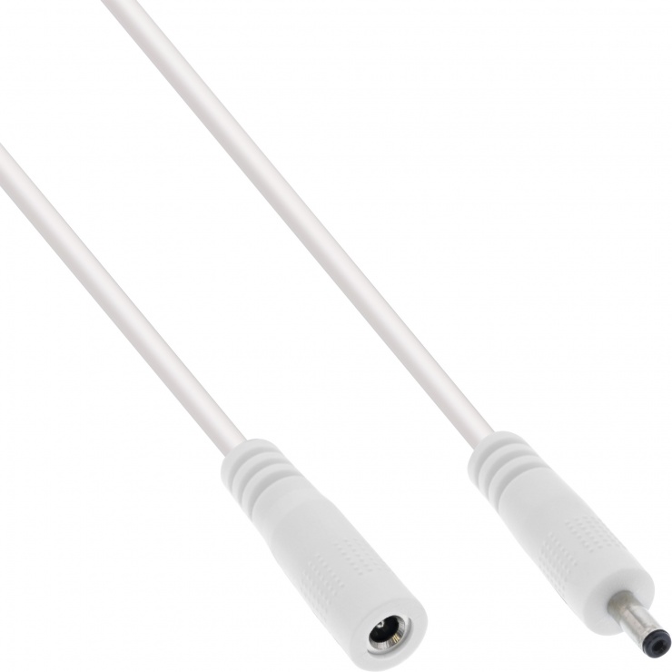 Imagine Cablu prelungitor de alimentare DC 3.5x1.35mm T-M 1m Alb, InLine IL26901H