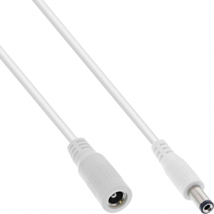 Imagine Cablu prelungitor de alimentare DC 5.5x2.5mm T-M 5m Alb, InLine IL26905F