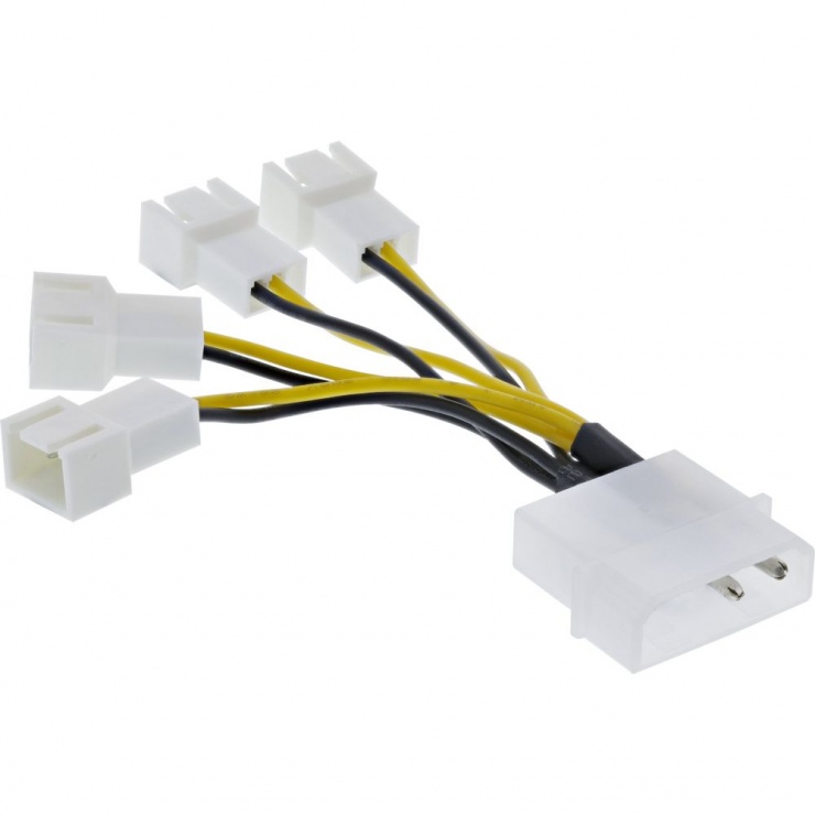 Imagine Cablu de alimentare Molex la 4 x ventilator 2 pini, InLine 33341A