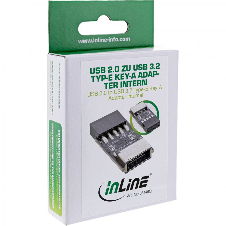 Imagine Adaptor pin header USB 2.0 la USB 3.2 key A, InLine IL33446Q