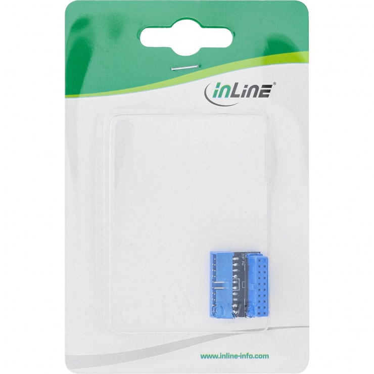 Imagine Adaptor pin header USB 3.0 T-M unghi 90 grade jos, Inline IL33448U