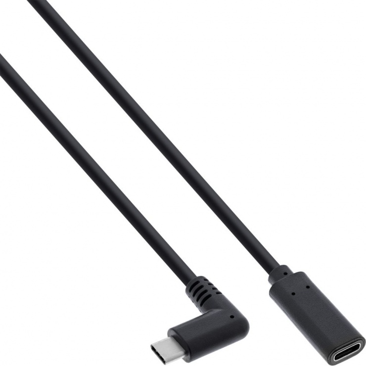Imagine Cablu prelungitor USB 3.2 type C T-M unghi 90 grade 3A 2m, Inline IL35782