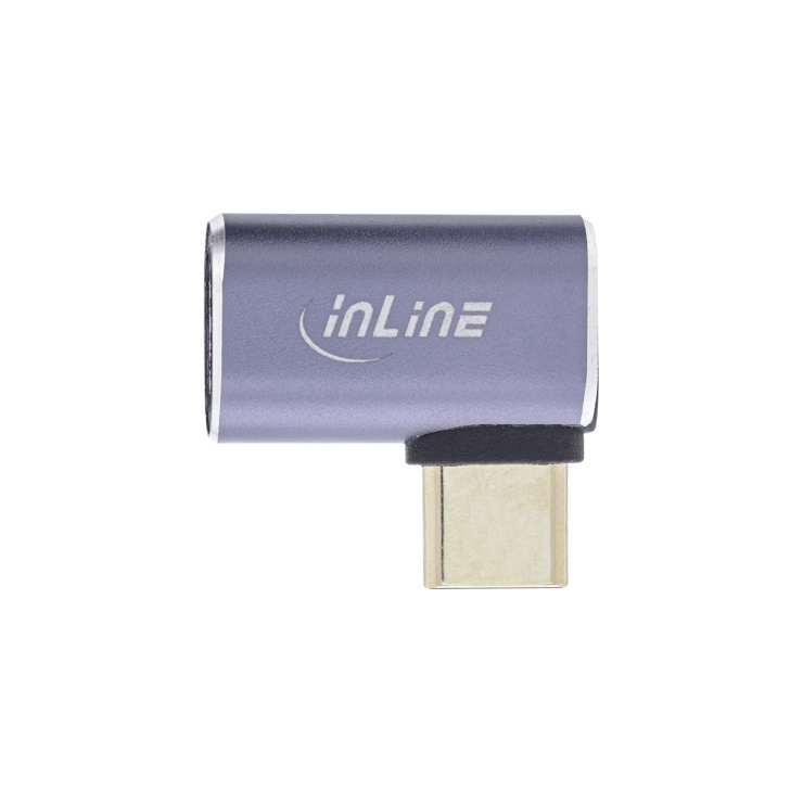Imagine Adaptor USB 4 type C 8K60Hz/240W unghi stanga/dreapta T-M metalic, InLine IL35900B