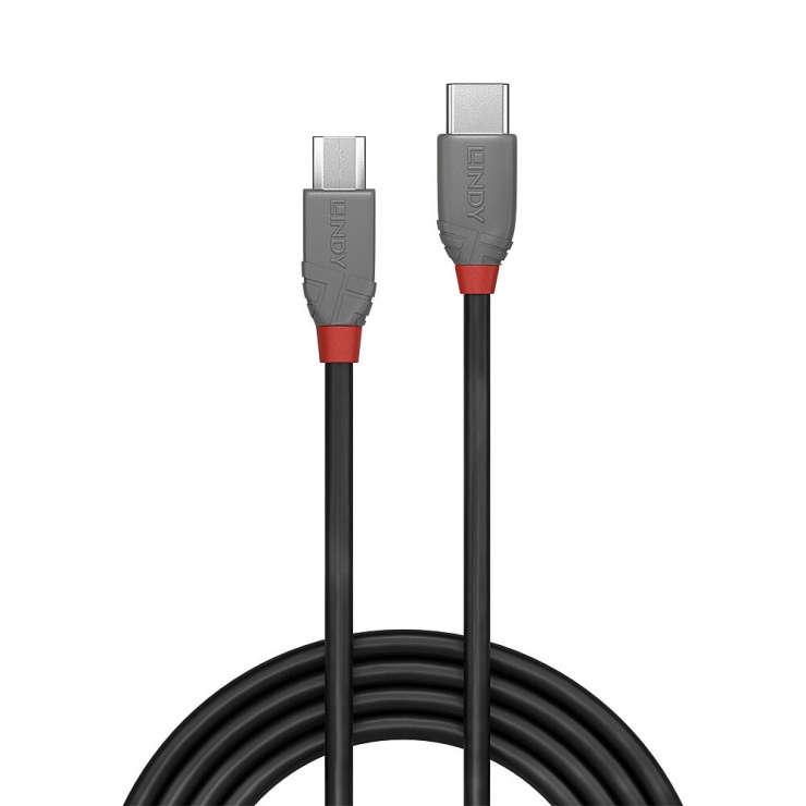 Imagine Cablu USB 2.0 Type C la micro USB-B Anthra Line 3m, Lindy L36893