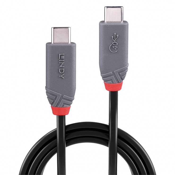 Imagine Cablu USB 4 Gen3x2 Type C la type C Anthra Line T-T 0.8m, Lindy L36947