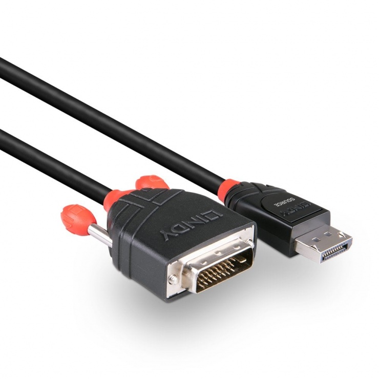 Imagine Cablu Displayport la DVI T-T 3m Negru, Lindy L41492
