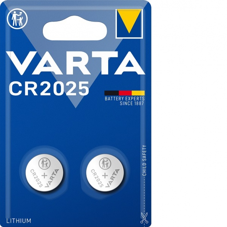 Imagine Set 2 buc baterie CR2025 Lithium 3V, Varta