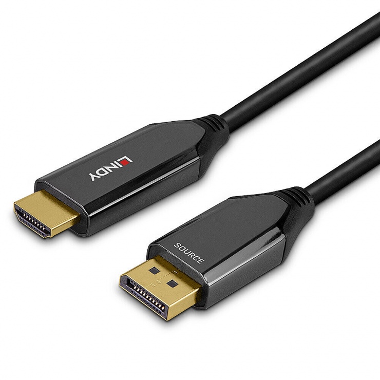 Imagine Cablu activ Displayport la HDMI 8K60Hz/4K120Hz T-T 1m, Lindy L40930