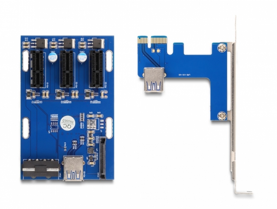 Imagine Riser card PCI Express la 3 x PCIe cablu USB 50cm, Delock 41442