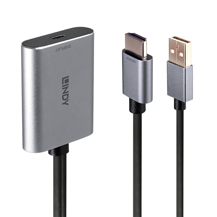 Imagine Convertor HDMI la USB type C 4K60Hz cu alimentare T-M, Lindy L43347