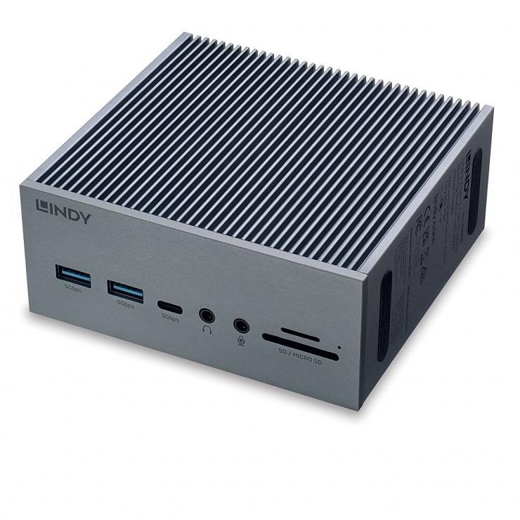 Imagine Docking station DST-Pro 100 USB type C la DisplayPort/2 x HDMI 4K60Hz + Gigabit + PD 100W, Lindy L43