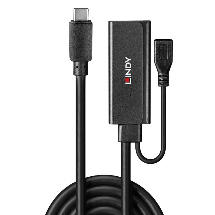 Imagine Cablu prelungitor activ USB 3.2 Gen1-C la USB-A T-M 3m, Lindy L43352