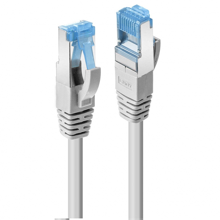Imagine Cablu de retea Cat.6A S/FTP LSZH 0.3m Gri, Lindy L47130
