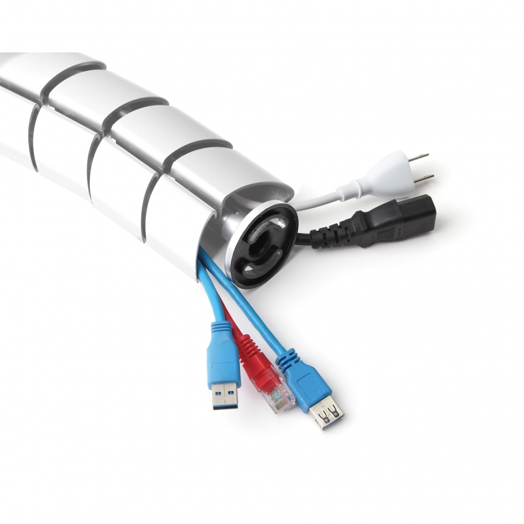 Imagine Organizator cabluri/canal cablu 0.8m Alb, InLine IL59997C
