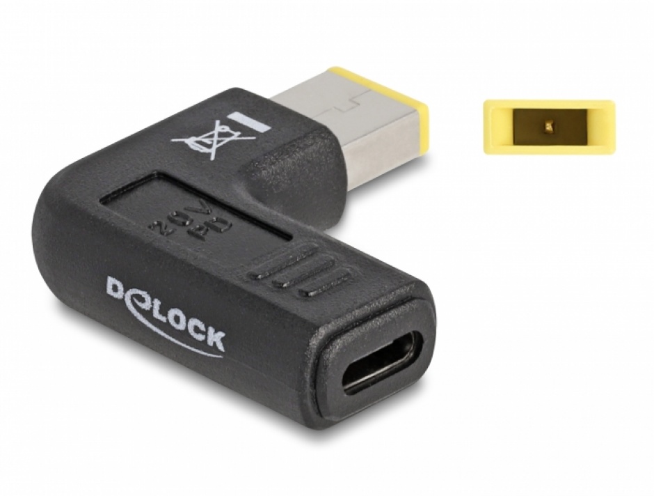 Imagine Adaptor de alimentare laptop USB type C la Lenovo 11.0 x 4.5 mm M-T 20V/3A, Delock 60003