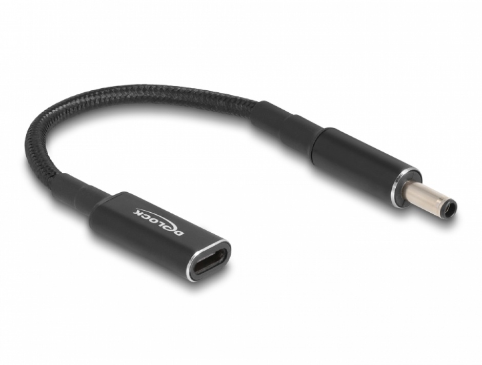 Imagine Adaptor de incarcare laptop USB type C la Dell 4.5 x 3.0 mm M-T 0.15m, Delock 60036
