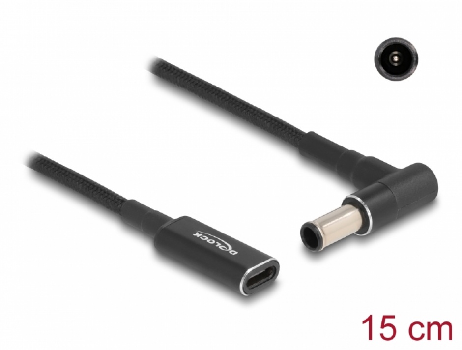Imagine Adaptor de incarcare laptop USB type C la Sony 6.0 x 4.3 mm M-T 0.15m, Delock 60043