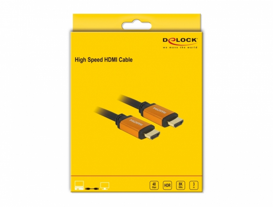 Imagine Cablu Ultra High Speed HDMI 8K60Hz T-T 3m Negru, Delock 86987