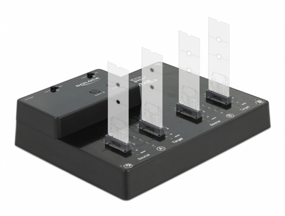 Imagine Docking station pentru 4 x M.2 NVMe PCIe SSD cu functie de clona, Delock 64124