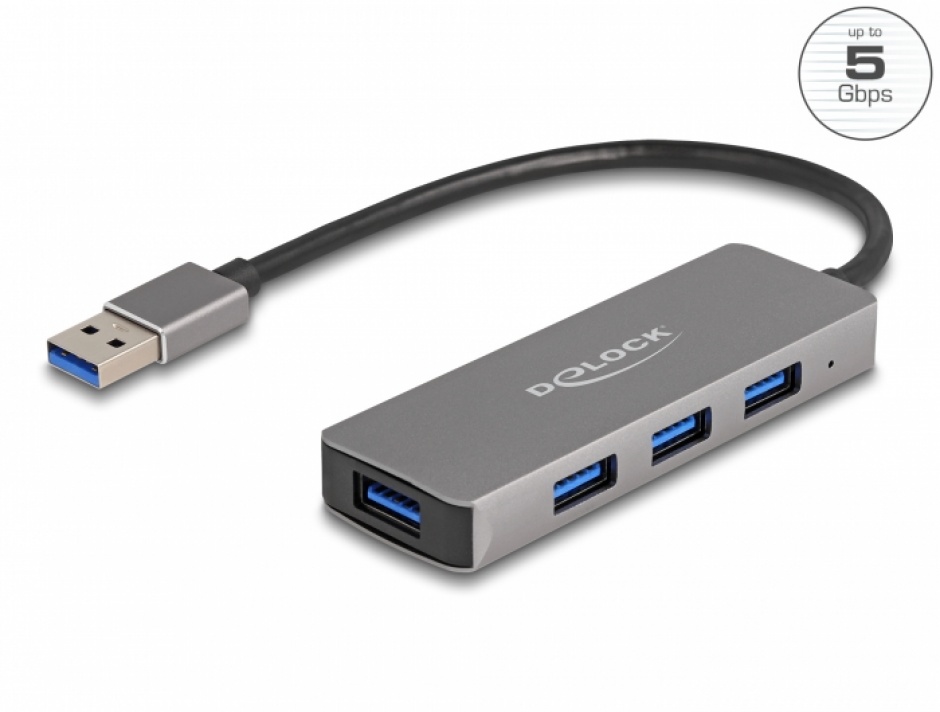 Imagine HUB USB 3.2 Gen1 la 4 x USB-A, Delock 63171