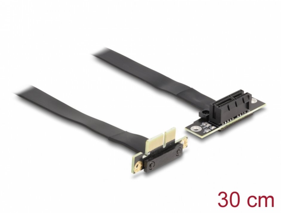 Imagine Riser card PCI Express x1 unghi 90 grade + cablu 30cm, Delock 88042