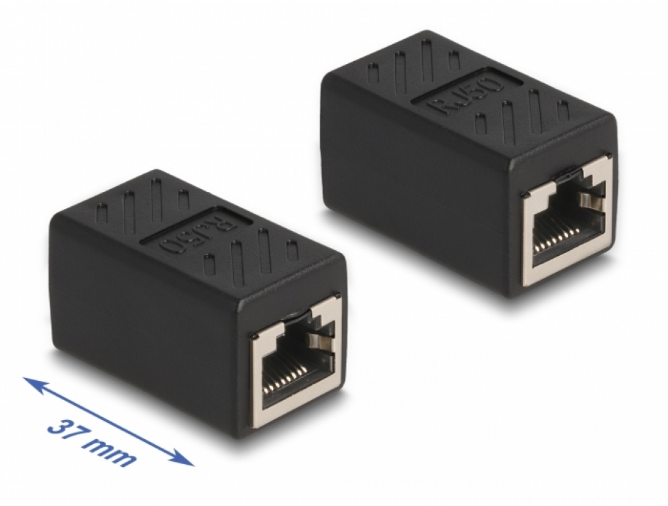 Imagine Cupla RJ50 M-M Negru, Delock 87991
