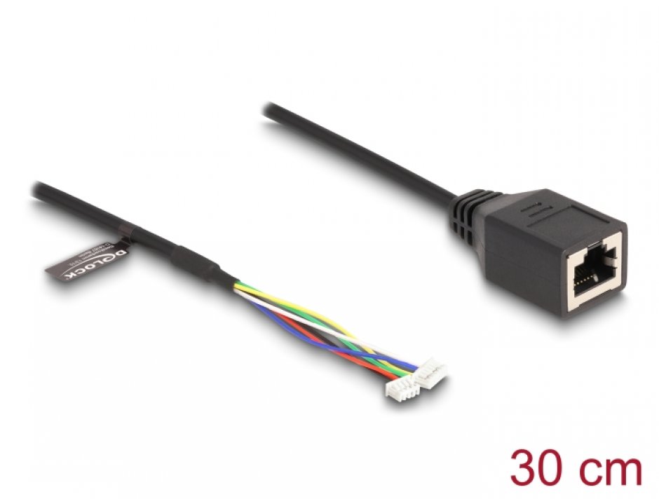 Imagine Cablu RJ45 Cat. 5e la pin header 1.25mm 4 pini + pin header 1.25 mm 6 pini 30cm, Delock 88007