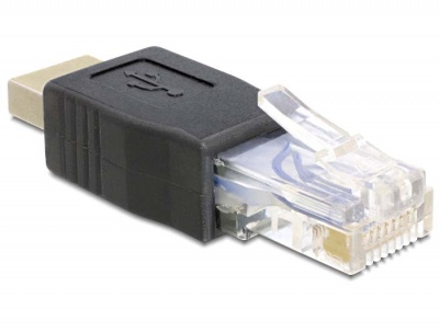Imagine Adaptor Delock USB 2.0 la RJ45 1:1, 65233