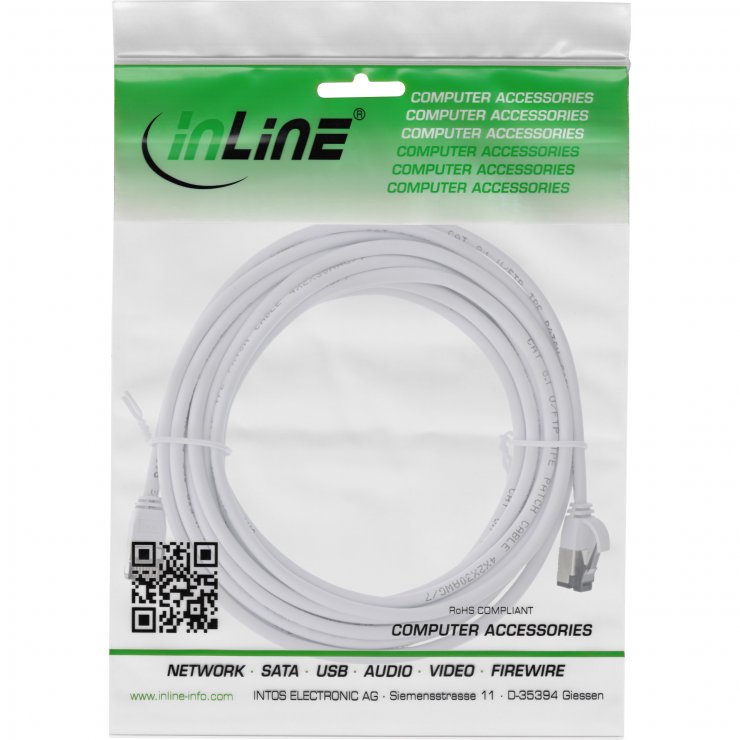 Imagine Cablu de retea RJ45 FTP Cat8.1 LSOH 3m Alb, InLine IL75303W