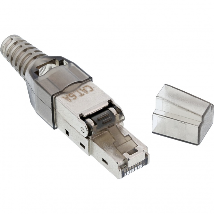 Imagine Conector ecranat RJ45 Cat.6A pentru fir solid LSA, InLine 76204A