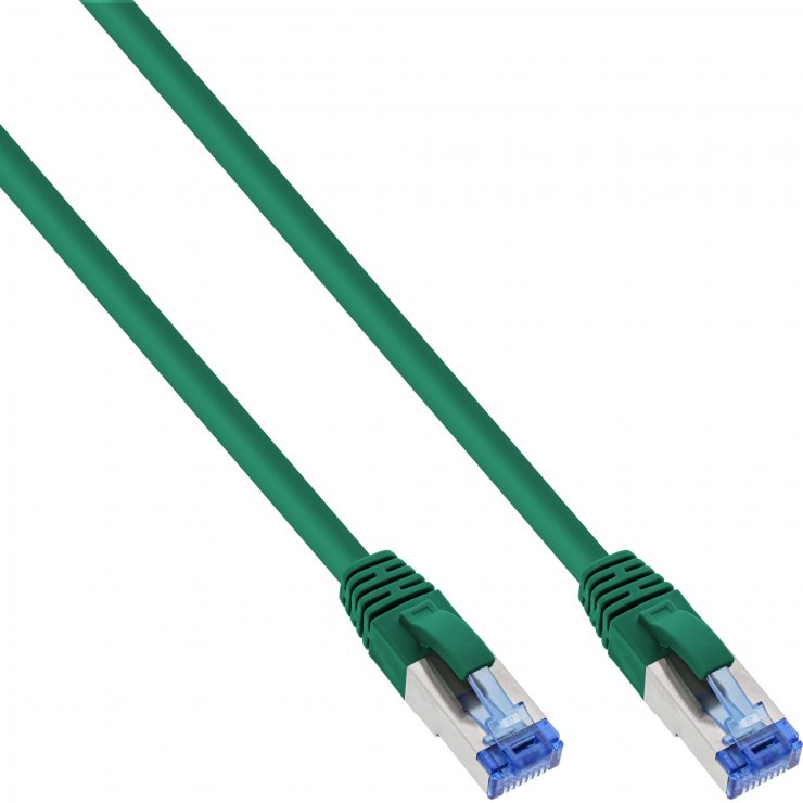 Imagine Cablu de retea RJ45 S/FTP PiMF Cat.6A LSOH 0.25m Verde, InLine IL76821G