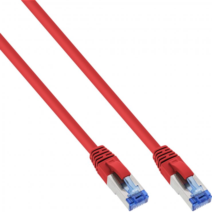 Imagine Cablu de retea RJ45 S/FTP PiMF Cat.6A LSOH 0.25m Rosu, InLine IL76821R