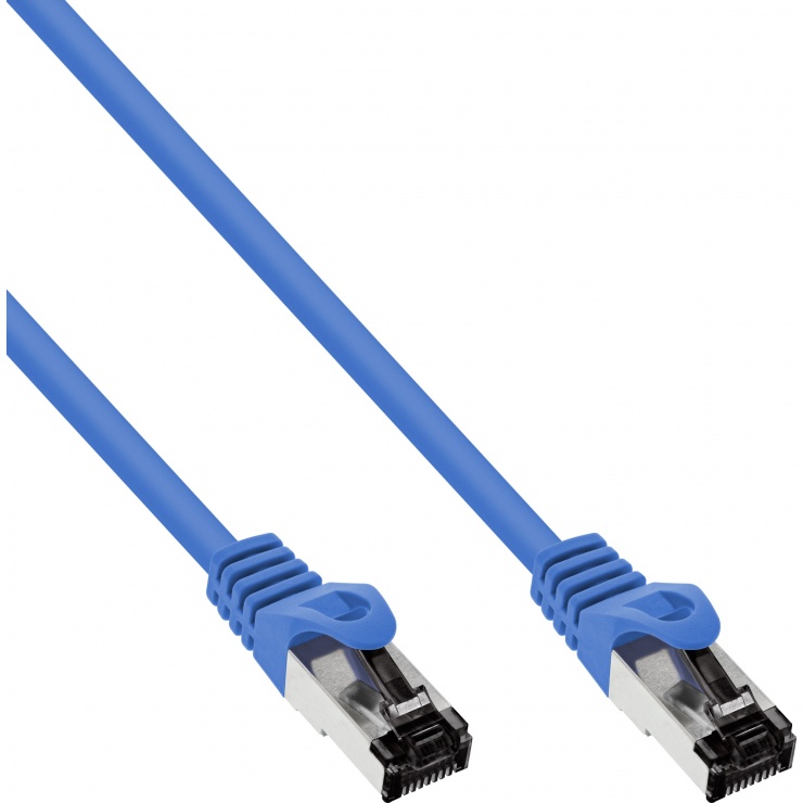 Imagine Cablu de retea RJ45 S/FTP PiMF Cat.8.1 LSOH 0.5m Albastru, InLine IL78850B