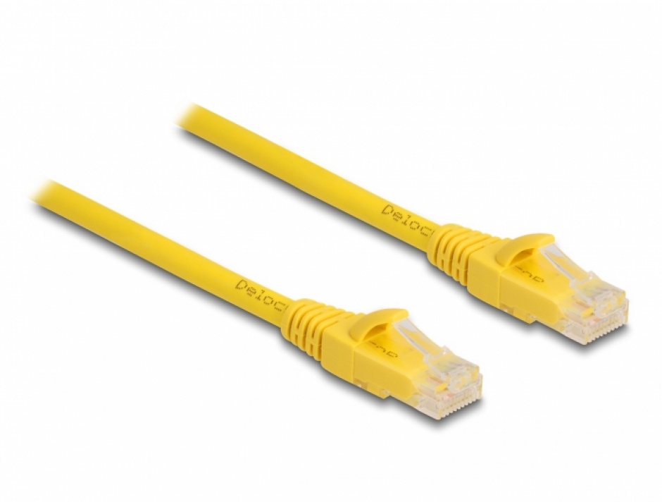 Imagine Cablu de retea RJ45 6A UTP Fast Tracing 0.5m Galben, Delock 80100