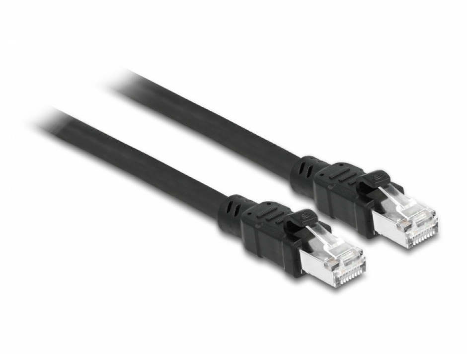 Imagine Cablu de retea RJ45 Cat.6A FTP cu manson metalic in interior 3m Negru, Delock 80115