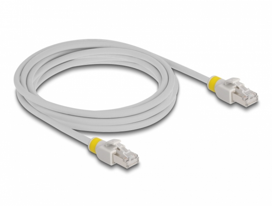 Imagine Cablu de retea RJ45 Cat.6A FTP + 20 cleme colorate 3m Gri, Delock 80120