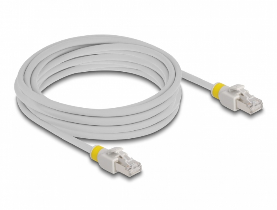 Imagine Cablu de retea RJ45 Cat.6A FTP + 20 cleme colorate 5m Gri, Delock 80121