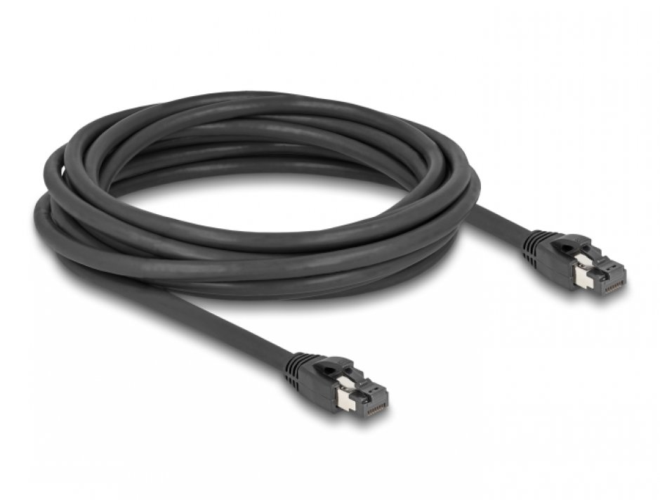 Imagine Cablu de retea RJ45 Cat. 8.1 S/FTP LSOH 5m Negru, Delock 80236