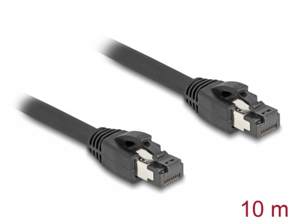Imagine Cablu de retea RJ45 Cat. 8.1 S/FTP LSOH 10m Negru, Delock 80237