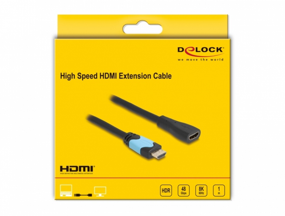 Imagine Cablu prelungitor HDMI High Speed 48Gbps 8K60Hz/4K120Hz T-M 1m , Delock 81997