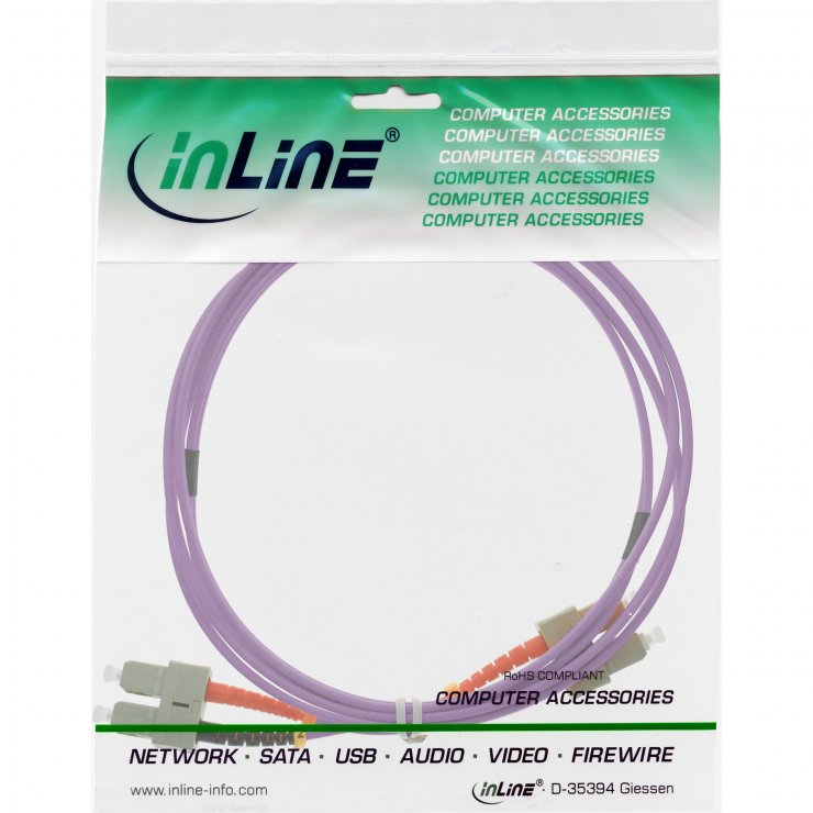 Imagine Cablu fibra optica SC-SC Duplex OM4 1m, InLine IL83501P