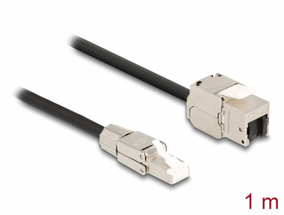Imagine Cablu prelungitor RJ45 SFTP Cat.6A 1m, Delock 87206