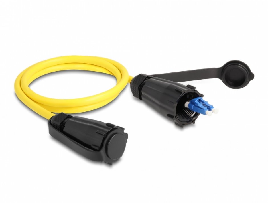 Imagine Cablu fibra optica LC Duplex la LC Duplex single-mode IP68 protectie apa/praf 1m, Delock 87887