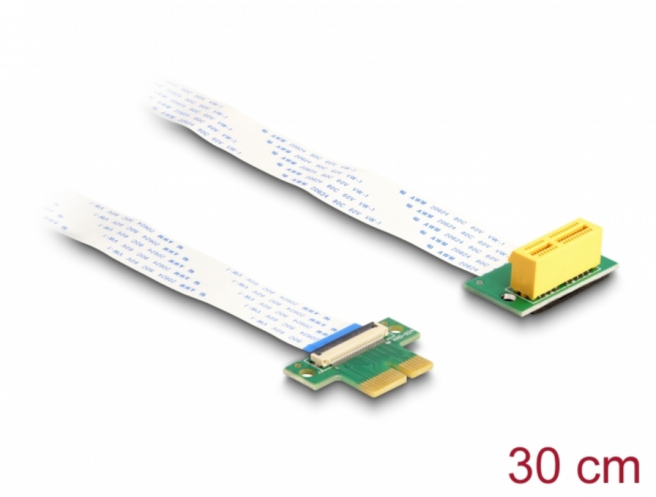 Imagine Riser Card PCI Express x1 la x1 90 grade FPC 30cm, Delock 88022