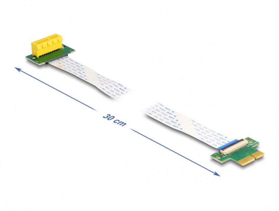 Imagine Riser Card PCI Express x1 la x1 90 grade FPC 30cm, Delock 88022