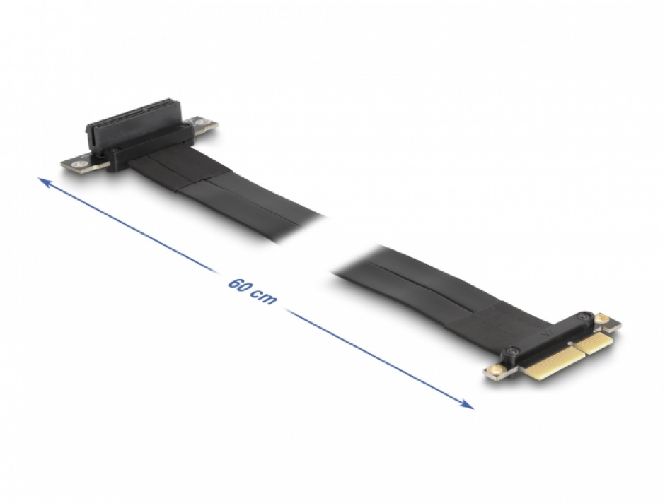 Imagine Riser Card PCI Express x4 la x4 90 grade 60cm, Delock 88026